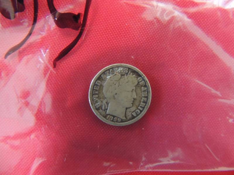 lot 112 image: Barber Silver dime 1899