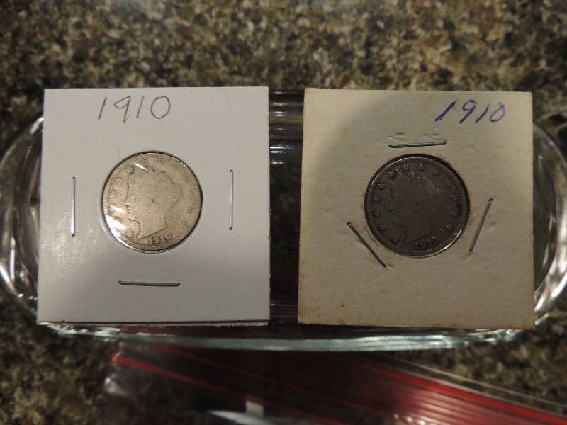 lot 206 image: Liberty head nickel 1910