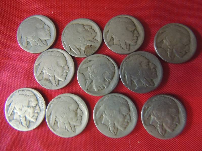 lot 180 image: Buffalo Nickels no date. Qty. 11