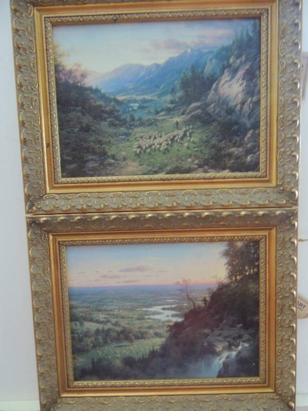 lot 16 image: 2 pieces Artist unknown lithograph on canvas Untitled F 12x15 12