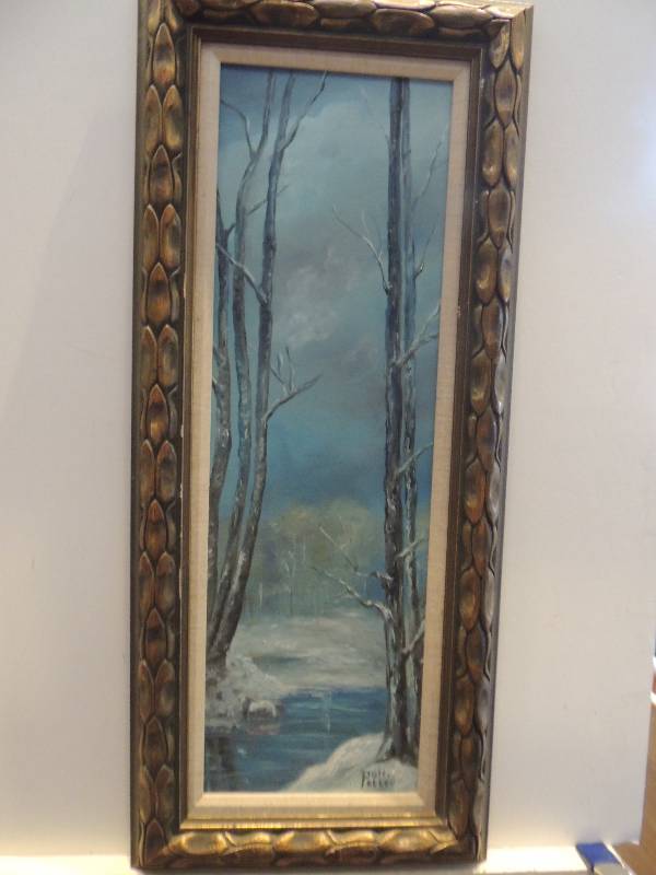 lot 22 image: Potter Polly   original Oil signed Winter scene, F 12x26