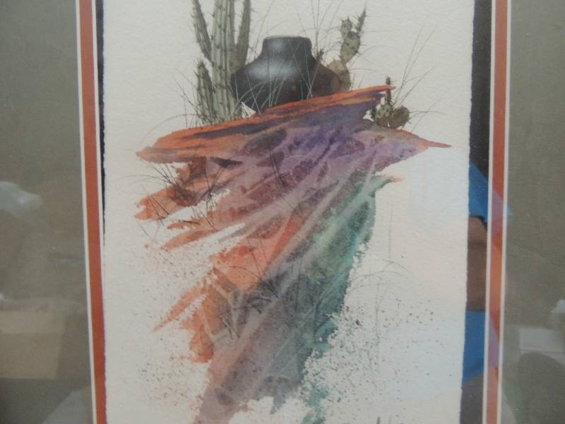 lot 36 image: White, John A.    Original Watercolor Untitled F 26x19 A 15x8