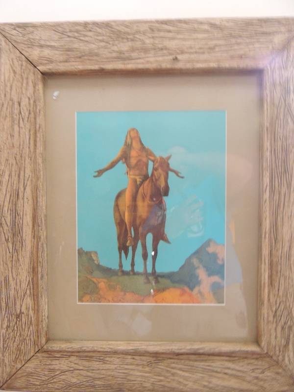 lot 41 image: Unknown Artist Vintage Litho HFA Native American Chief F 27x23