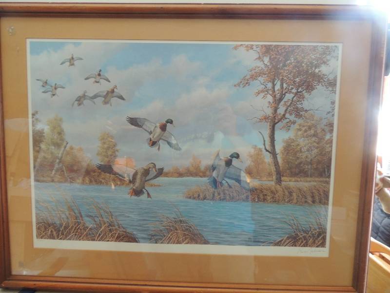 lot 48 image: Johnson, Russ   lithograph SN 317800 Mallards F 23x31