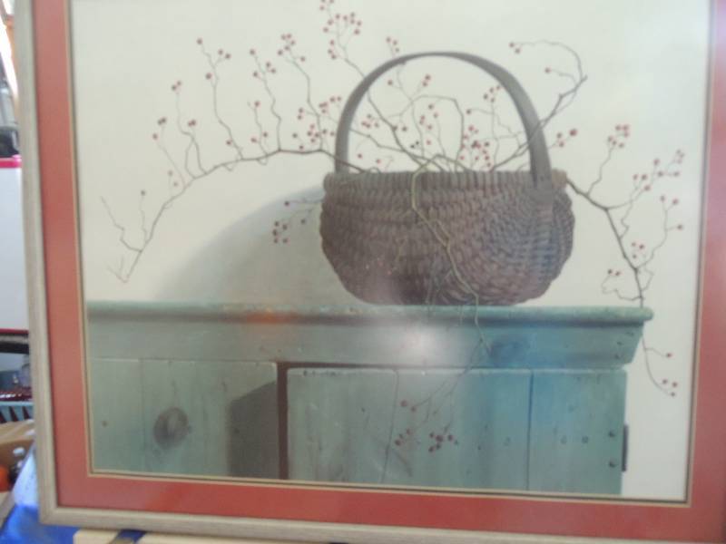 lot 56 image: Artist Unknown Lithograph Basket and berries F 27x32