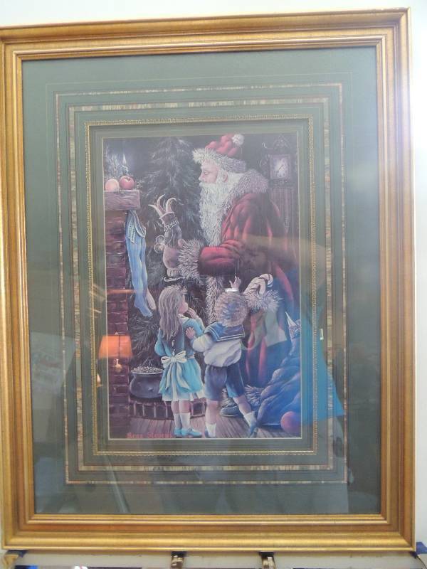 lot 58 image: Stevens, Rena    Lithograph Santa and Children F 32 x 25