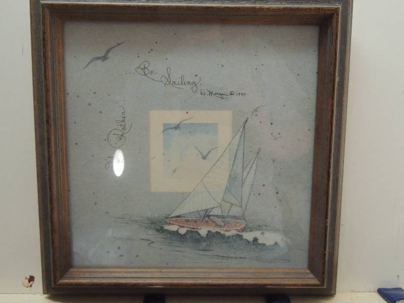 lot 92 image: Morgan D. 1990 Lithograph Id Rather be sailing F 12x12