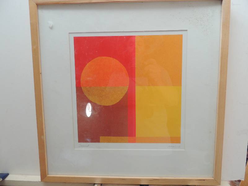 lot 95 image: Aaiua Signed lithograph Sunset F 19x19