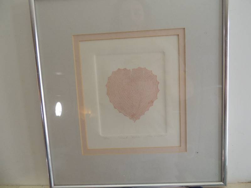 lot 102 image: Wiscomle, Lisa   SN 17500 Embossed Lithograph Heart Cockle F 13 12x13
