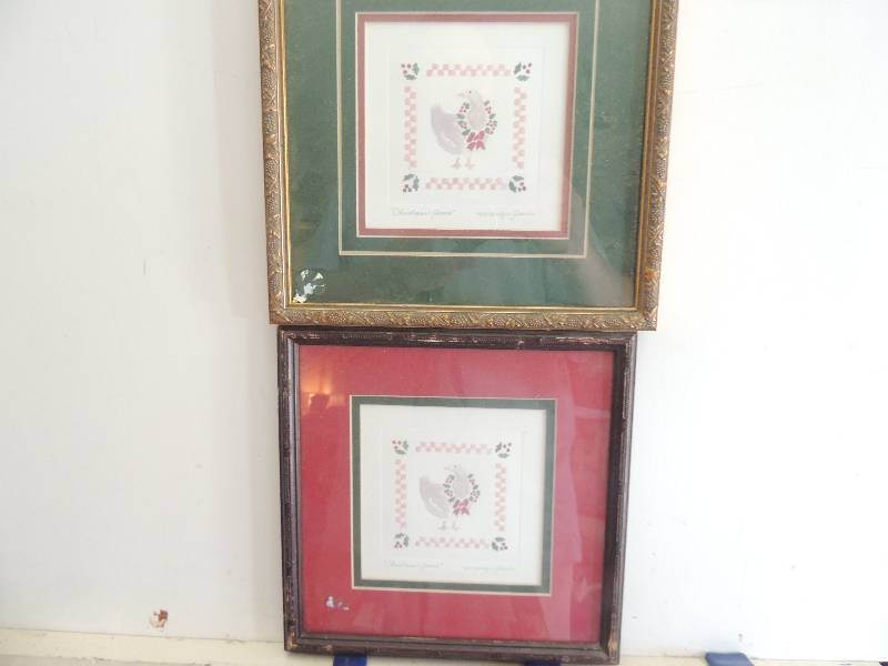 lot 104 image: Gandre, Marilyn lithograph Christmas Goose x 2 F 9x9