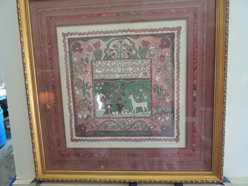 lot 112 image: Gandre, Marilyn    lithograph Christmas sampler  F 20 12x 20 12