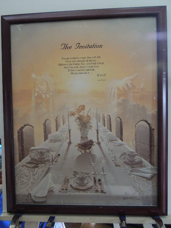lot 114 image: Faith inspired Poster The invitation 31x25 no glass