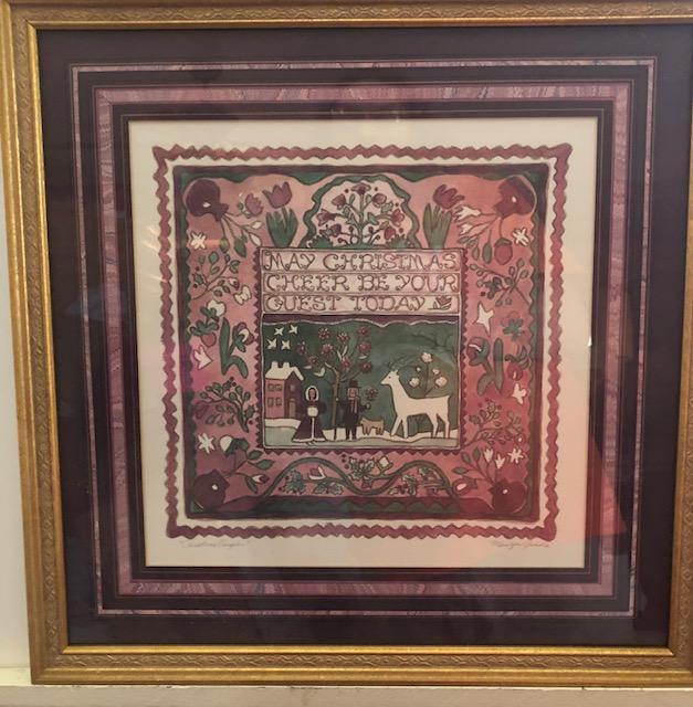 lot 6 image: Gander, Marilyn     Lithograph Christmas Sampler F 20 12x20 12