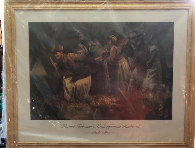 lot 8 image: Collins, Paul     Lithograph Harriet Tubmans Underground RR F 26x31 A 26x22