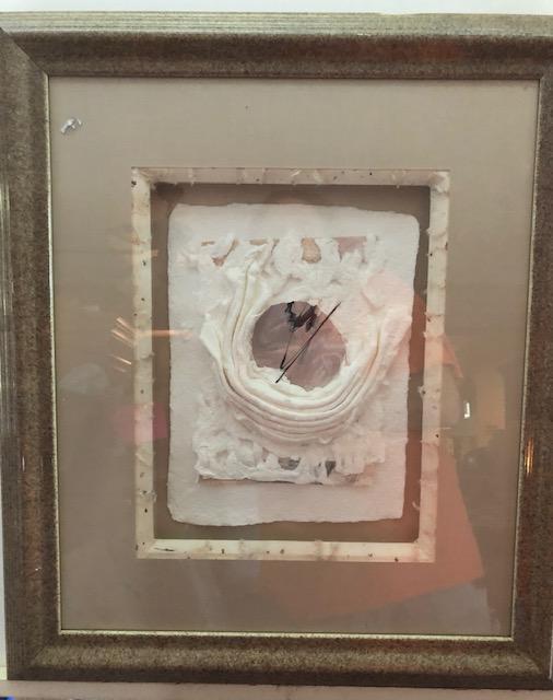 lot 12 image: Rakhi Unusual Art medium Untitled F21x21 A 15x11 frame cracked