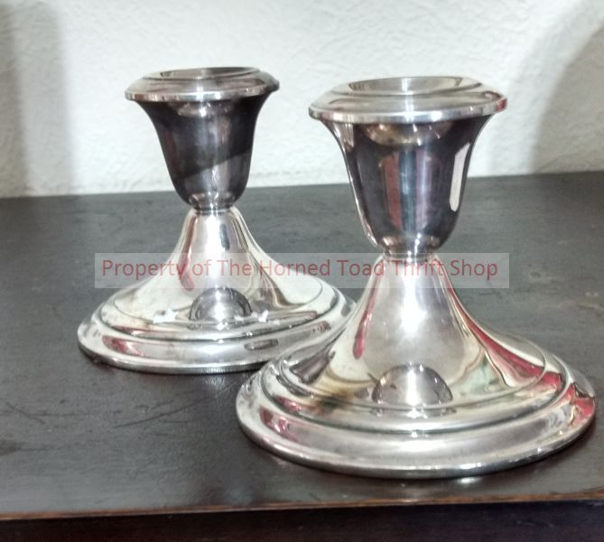 lot 6 image: Silver Like Candle Stick Holders