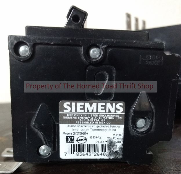 lot 113 image: SIEMENS B350H 3P 50A 240V Circuit Breaker