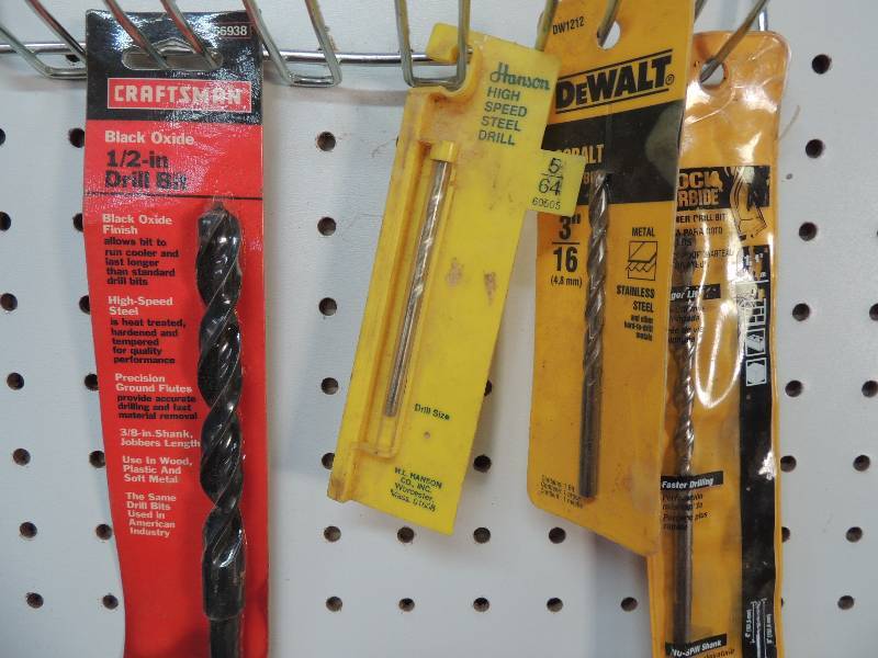 lot 32 image: NEW drill bit 12 inch black oxide, 14 hammer drill bit, Henson 564, dewalt 316