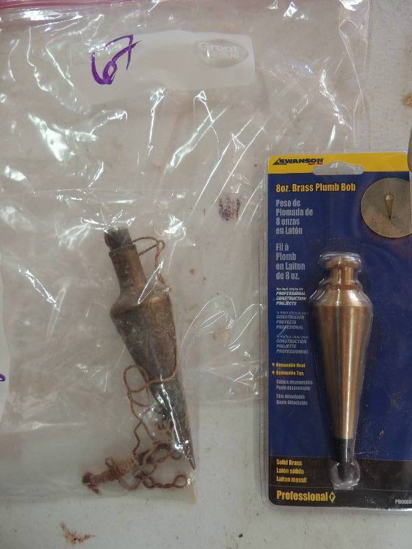 lot 67 image: 8 oz. brass plumb bits x 2 one new