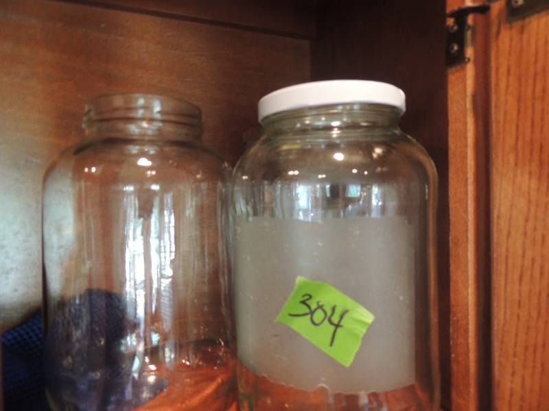 lot 304 image: 4 Gallon jars with  2 lids