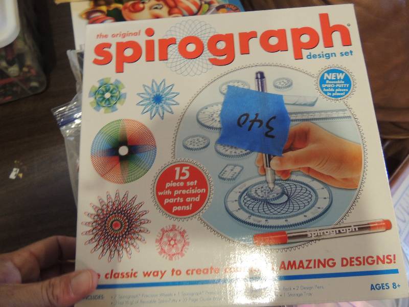 lot 340 image: Spirograph, letters, numbers, coloring book, marbles craft supplies
