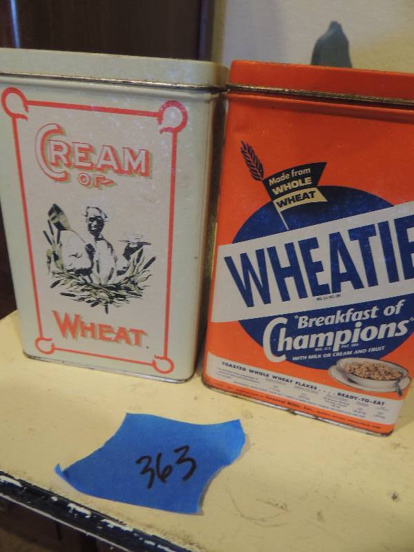 lot 363 image: Collector TINS - WHEATIES  & CREAM OF WHEAT