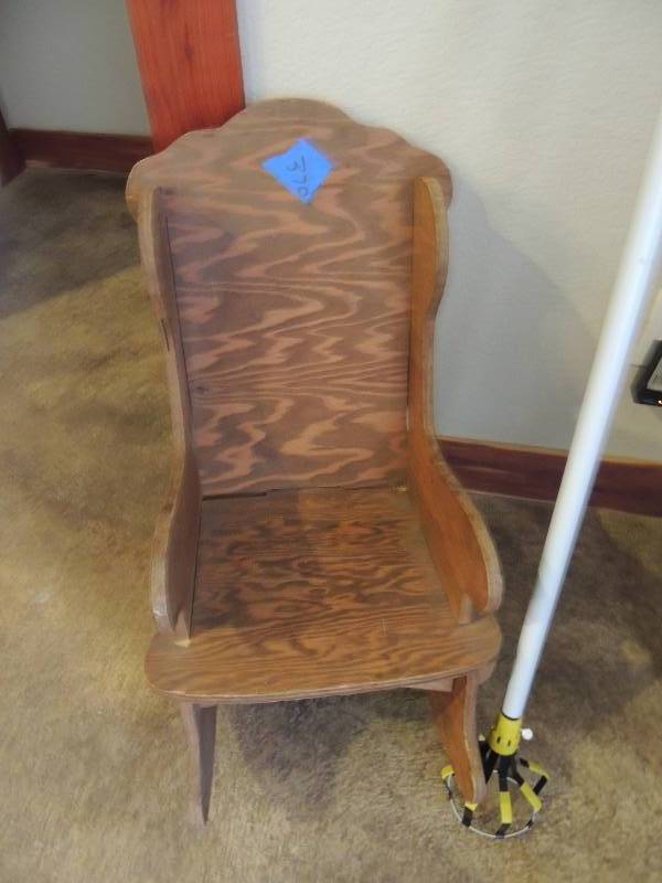 lot 370 image: wooden rocking chair and pecan picker