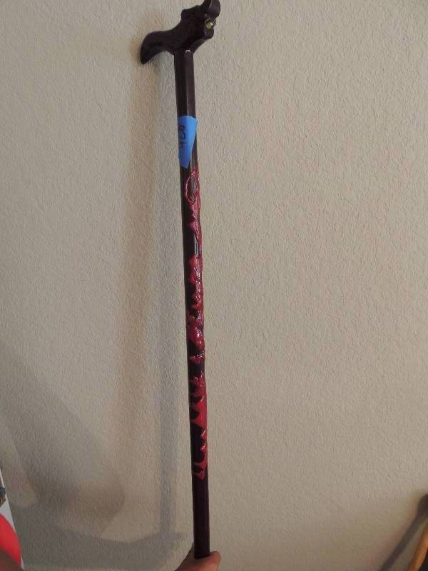 lot 428 image: 3 hand carved walking sticks