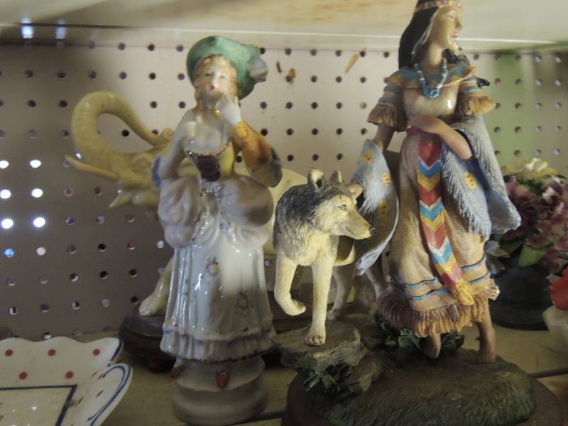 lot 88 image: Indian wolf stand doll elephant nick knacks