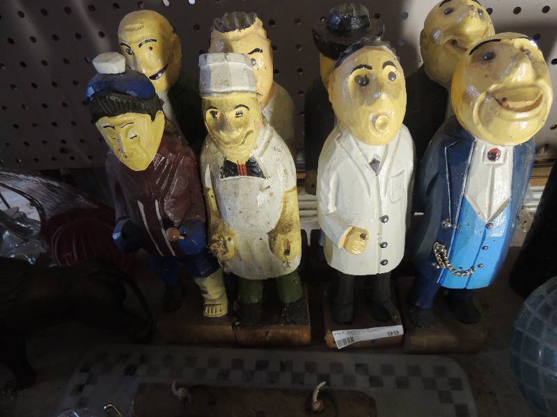 lot 99 image: 12 inch carved  little mermaid, Doctor,butch, dentist, etc. x 8