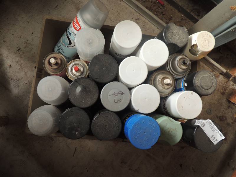 lot 117 image: 22 cans of Krylon spray paint in varied colors