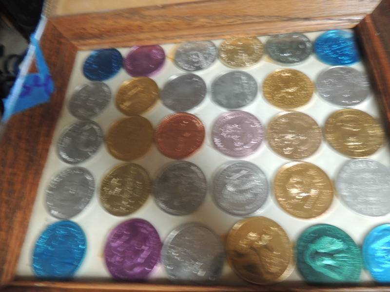 lot 434 image: Framed Marti Gras  Doubloons 1935-1964 1981 1957 and more