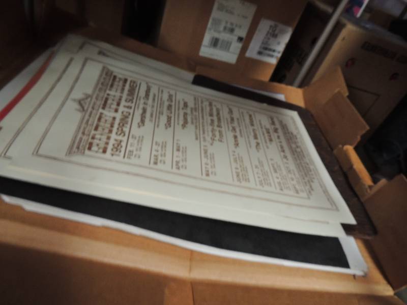 lot 438 image: Box of Granbury Opera House  WINDOW CARDS with play times