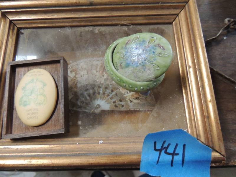 lot 441 image: Shadow box and trinket box