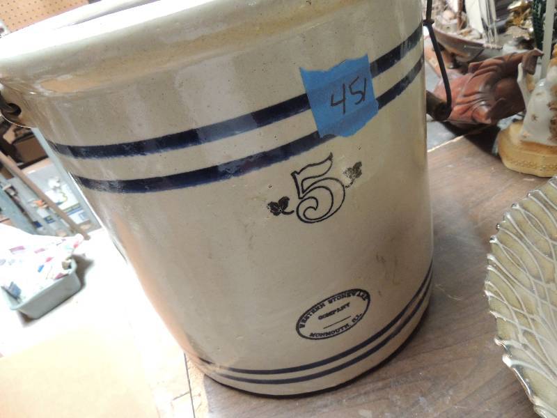lot 451 image: Western Stoneware CROCK #5    WITH HANDLES