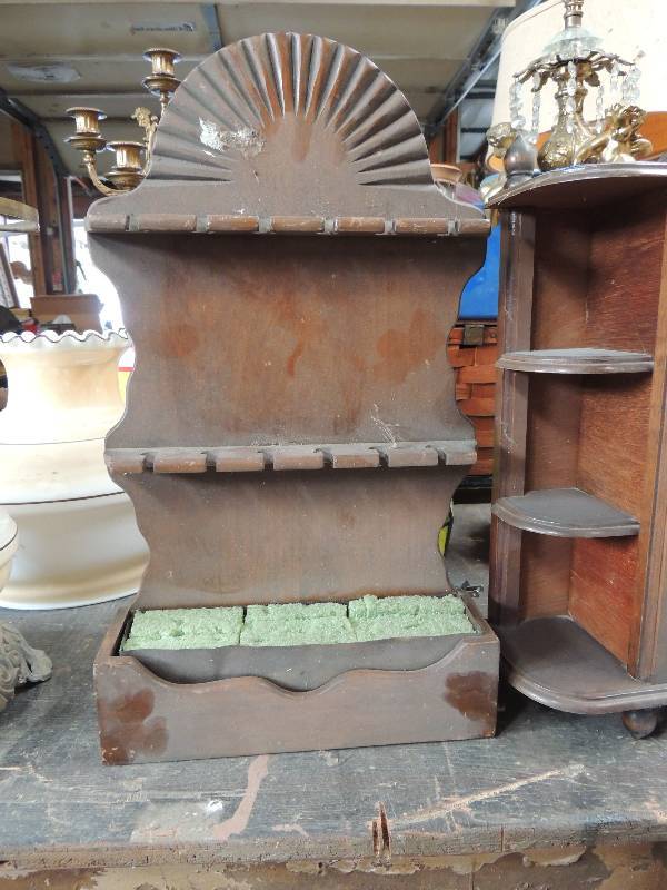 lot 454 image: Spoon Rack and VINTAGE CURIO CABINET