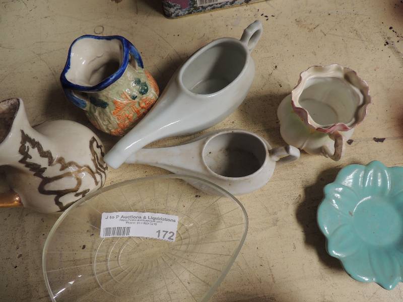 lot 482 image: cake plate, crystal canister and candy dish