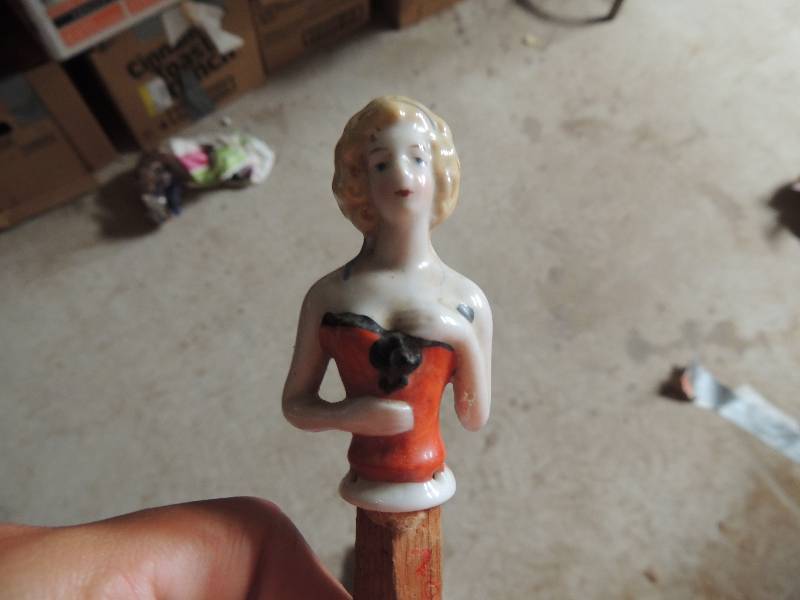 lot 189 image: PORCELAIN Woman on  a  DOWEL