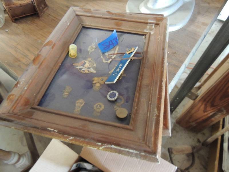 lot 543 image: 2 shadow boxes full of stick pin collection