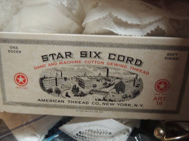 lot 574 image: Star six cord plus crochet needles, yarn and doilies