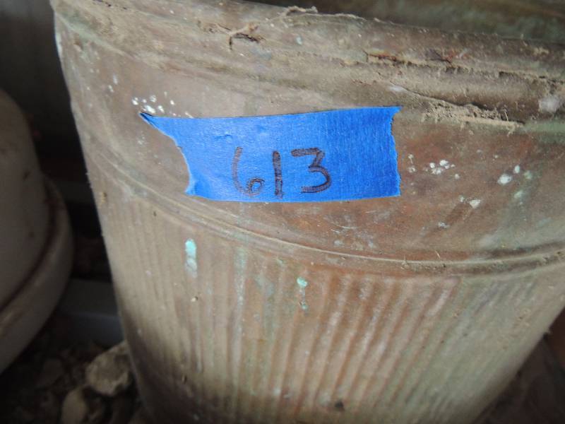 lot 613 image: 2 metal planters one copper