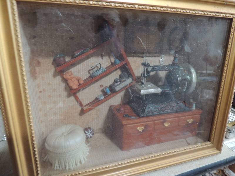 lot 285 image: Shadow box of sewing