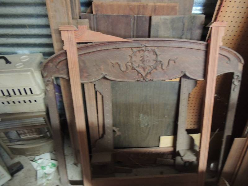 lot 296 image: Antique bed frame and parts