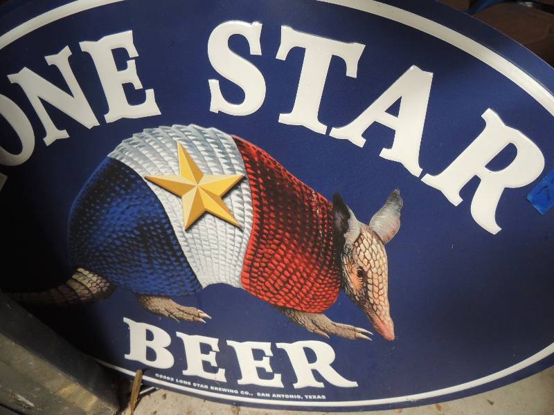 lot 729 image: Lone Star Beer signs  x 2 3feet x 2feet dates 2002