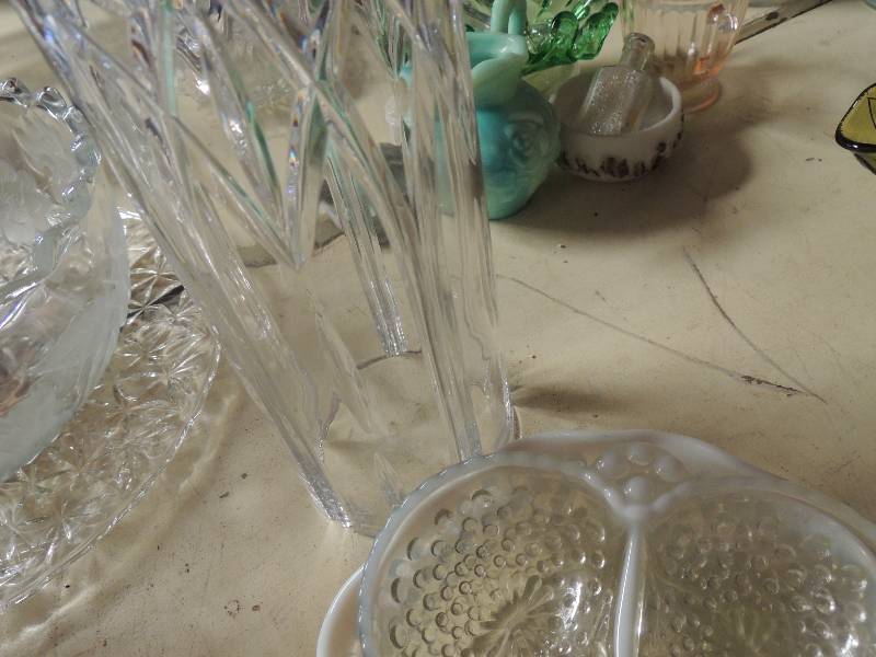 lot 342 image: Crystal pitcher x 2