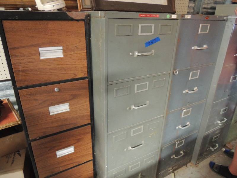 lot 747 image: File cabinets x 6 Five are 4 drawer and 1 is 5  drawer