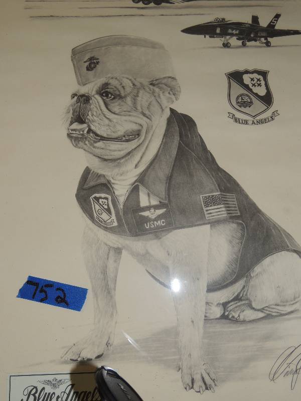 lot 752 image: 20x24 Flying Blue angels Leather neck USMC Thunderbirds 40th anniversary