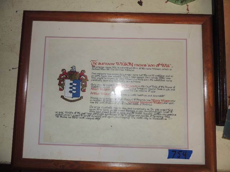 lot 754 image: The Sir Wilson 18x22