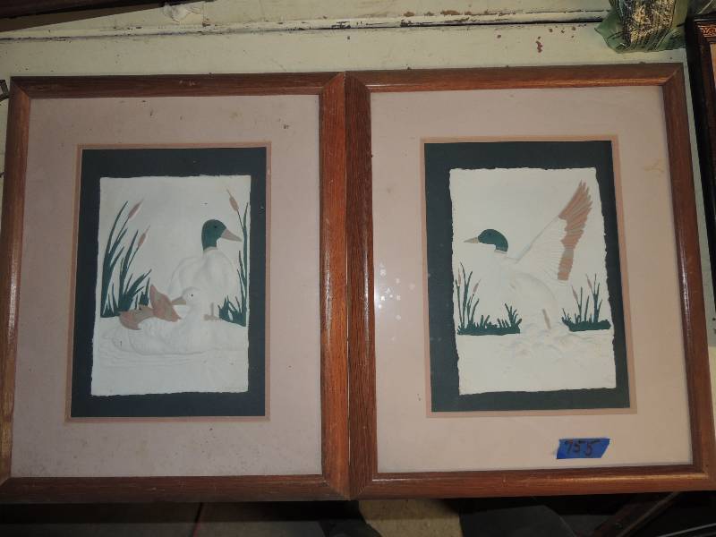 lot 755 image: Embossed pictures 18x22 x 2