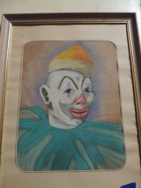 lot 779 image: Chalk pictureof clown 20x28 no artist